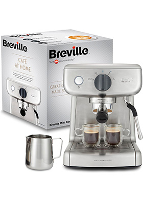 Breville Mini Barista cafetera con accesorios y caja de presentación