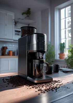 Cafetera con molinillo